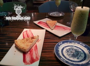 tarta de queso y sorbete de pi_a, cava y albahaca