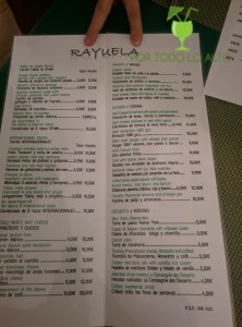 La carta  taberna Rayuela